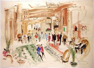 Helen Frank_Lobby Waldorf Astoria_Original painting_NYC_Hotel_Waldorf_Park Avenue_artist_artwork_Westwood Gallery small